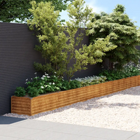 Canteiro elevado de jardim 960x50x36 cm aço corten