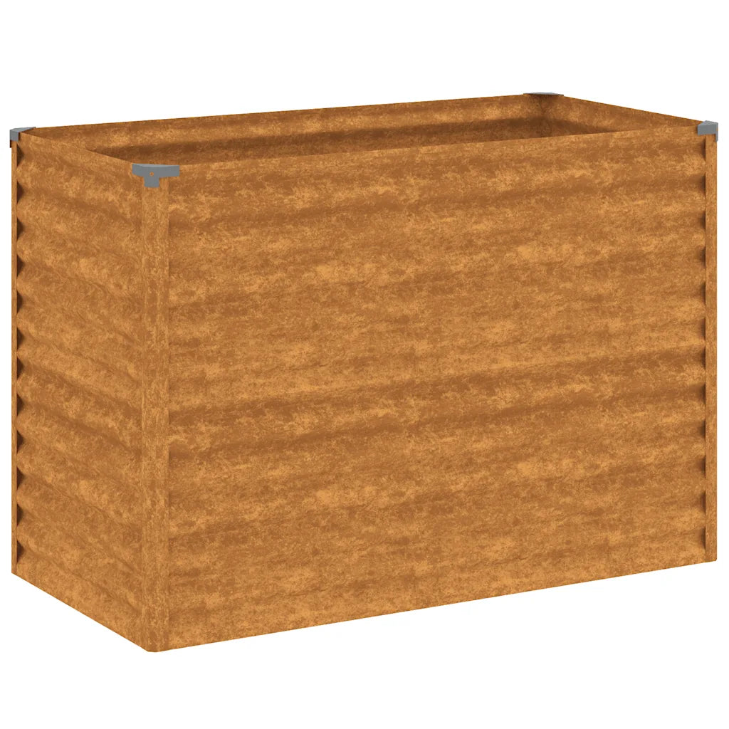 Canteiro elevado de jardim 100x50x69 cm Aço Corten