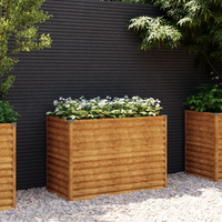 Canteiro elevado de jardim 100x50x69 cm Aço Corten