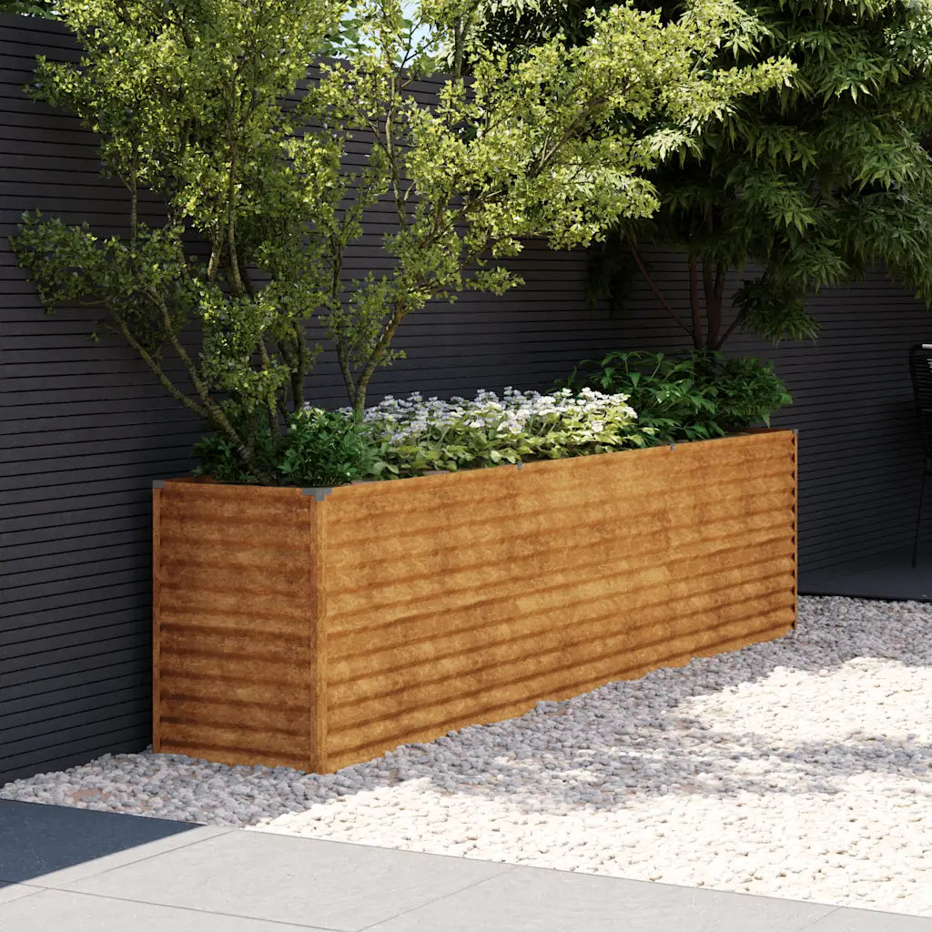 Canteiro elevado de jardim 291x50x69 cm Aço Corten