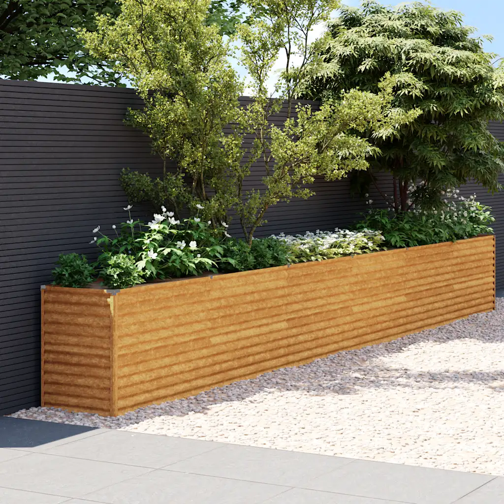 Canteiro elevado de jardim 578x50x69 cm Aço Corten