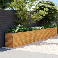 Canteiro elevado de jardim 578x50x69 cm Aço Corten