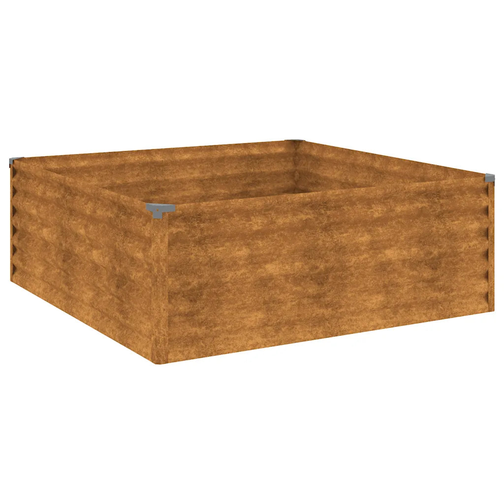 Canteiro elevado de jardim 100x100x36 cm aço corten