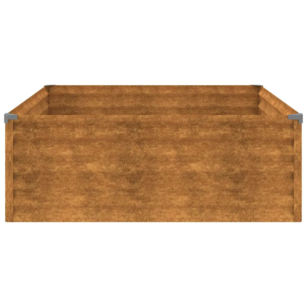 Canteiro elevado de jardim 100x100x36 cm aço corten