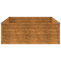 Canteiro elevado de jardim 100x100x36 cm aço corten