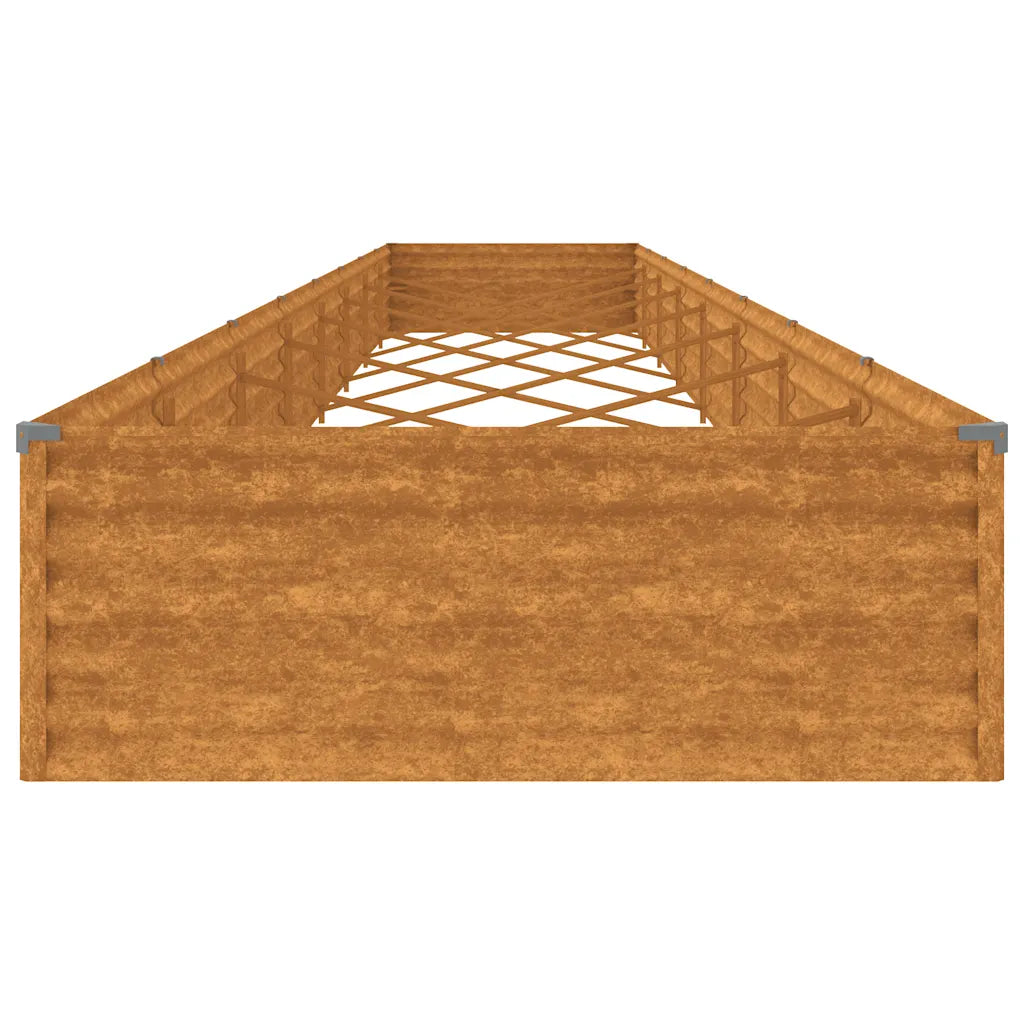 Canteiro elevado de jardim 770x100x36 cm aço corten
