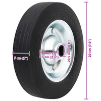 Roda para roda jóquei Ø20x5 cm borracha maciça e aço