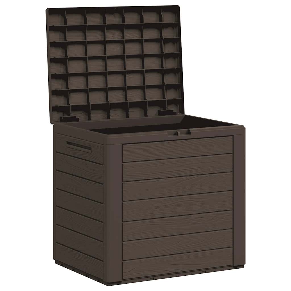 vidaXL Caixa arrumação p/ jardim 58,5x46x55 cm polipropileno castanho
