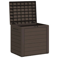 vidaXL Caixa arrumação p/ jardim 58,5x46x55 cm polipropileno castanho