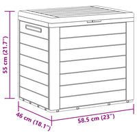 vidaXL Caixa arrumação p/ jardim 58,5x46x55 cm polipropileno castanho