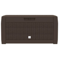 vidaXL Caixa de arrumação p/ jardim 119x48x60cm polipropileno castanho