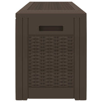 vidaXL Caixa de arrumação p/ jardim 119x48x60cm polipropileno castanho