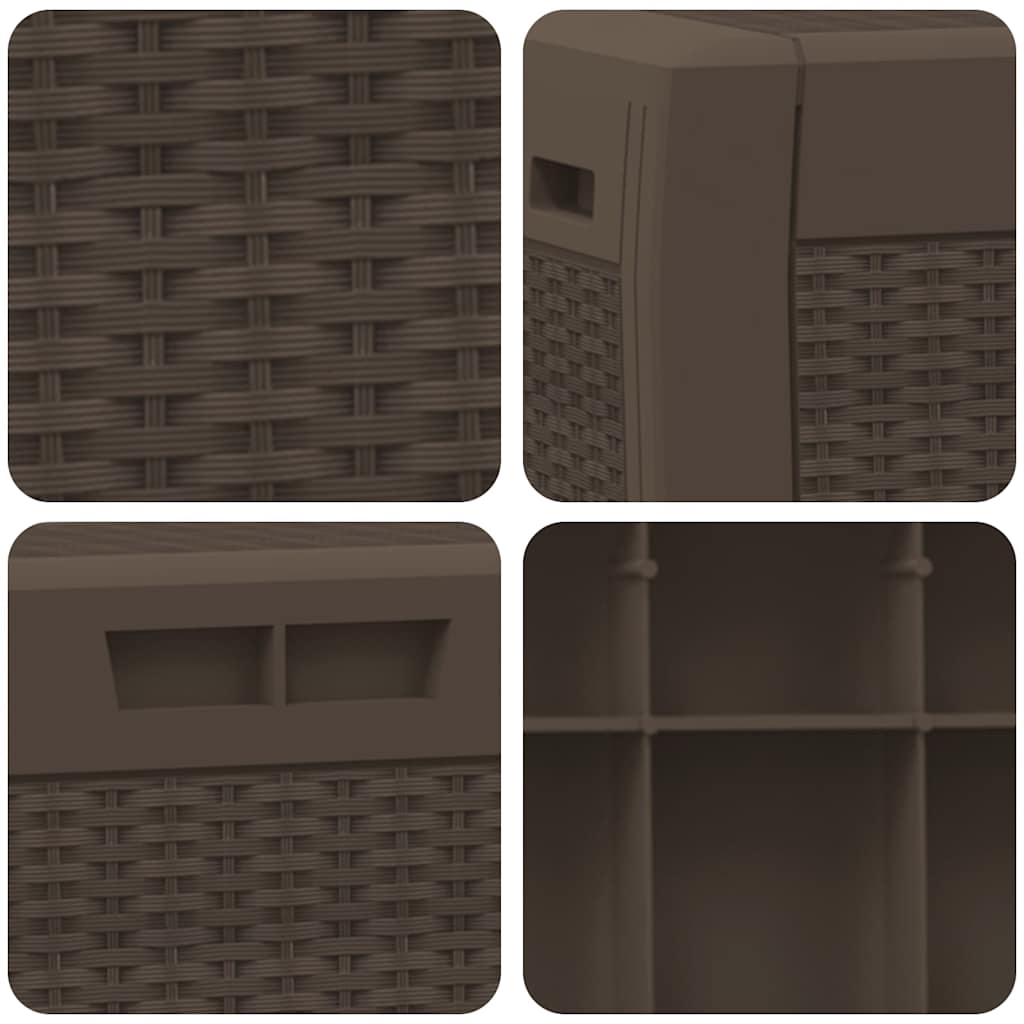 vidaXL Caixa de arrumação p/ jardim 119x48x60cm polipropileno castanho