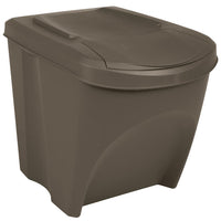 vidaXL Caixotes do lixo empilháveis 3 pcs 75 L polipropileno cinzento