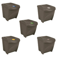 vidaXL Caixotes do lixo empilháveis 3 pcs 75 L polipropileno cinzento