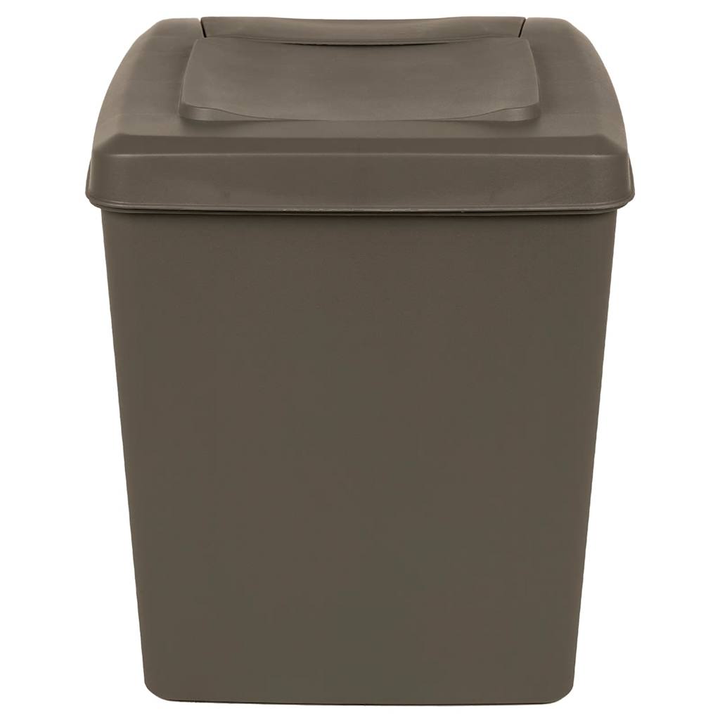 vidaXL Caixotes do lixo empilháveis 3 pcs 75 L polipropileno cinzento