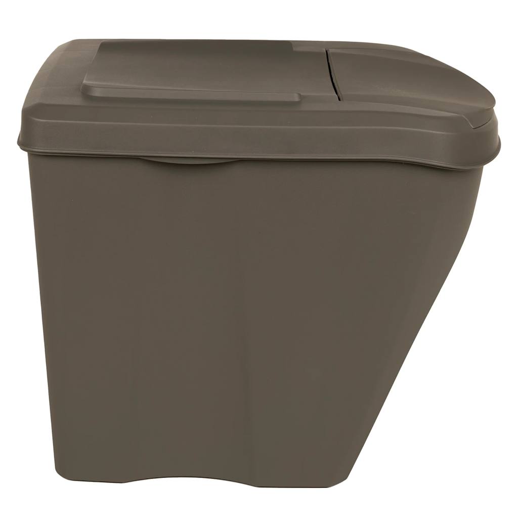 vidaXL Caixotes do lixo empilháveis 3 pcs 75 L polipropileno cinzento