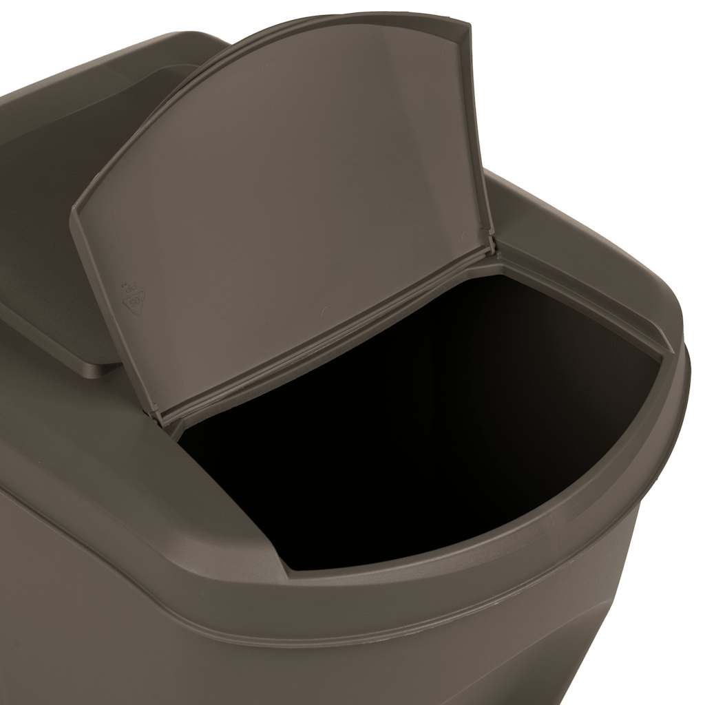 vidaXL Caixotes do lixo empilháveis 3 pcs 75 L polipropileno cinzento
