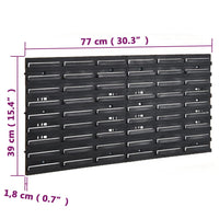 vidaXL 30pcs conjunto prateleiras de oficina 77x39cm PP preto/vermelho