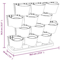 Conjunto floreira vertical 12 pcs polipropileno