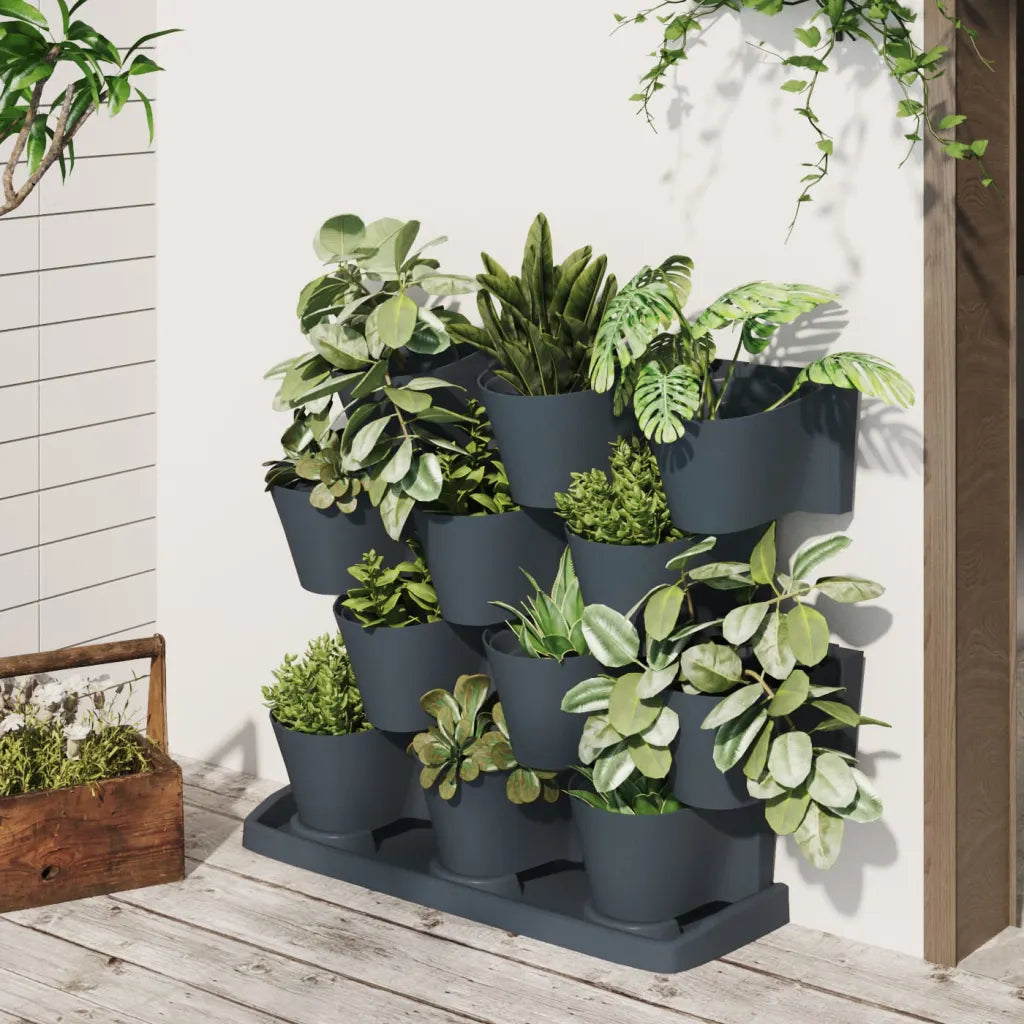 Conjunto floreira vertical 12 pcs polipropileno