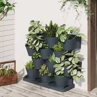 Conjunto floreira vertical 12 pcs polipropileno