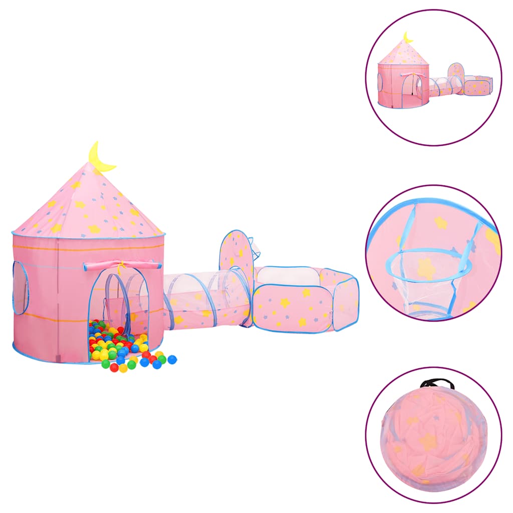 vidaXL Tenda de brincar infantil 301x120x128 cm rosa