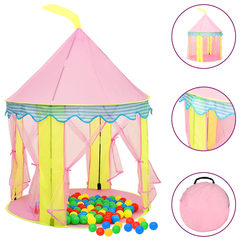 vidaXL Tenda de brincar infantil 100x100x127 cm rosa