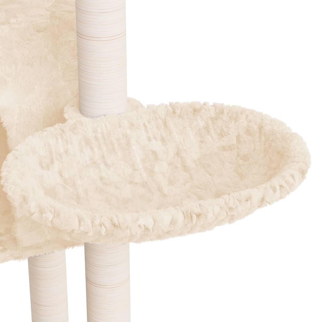 vidaXL Árvore p/ gatos c/ postes arranhadores sisal 108,5 cm cor creme