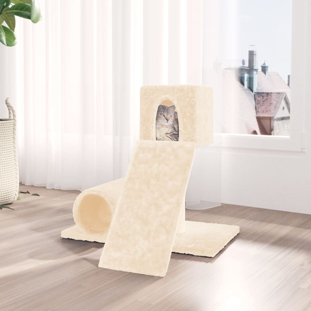 vidaXL Árvore p/ gatos c/ poste arranhador sisal 59 cm cinzento-claro