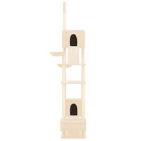 vidaXL Árvore p/ gatos altura ajustável chão ao teto 277-303 cm creme