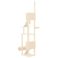 vidaXL Árvore p/ gatos altura ajustável chão ao teto 277-303 cm creme