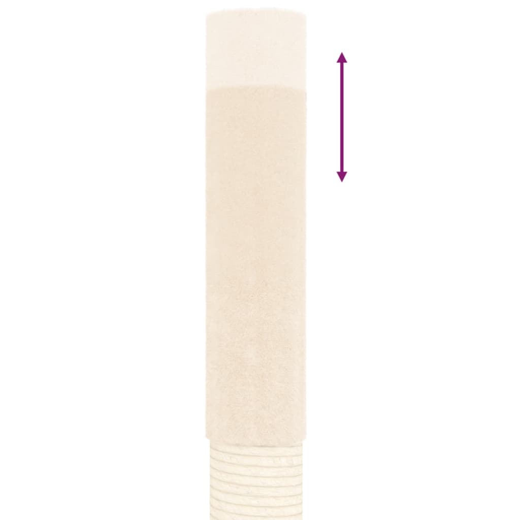 vidaXL Árvore p/ gatos altura ajustável chão ao teto 277-303 cm creme