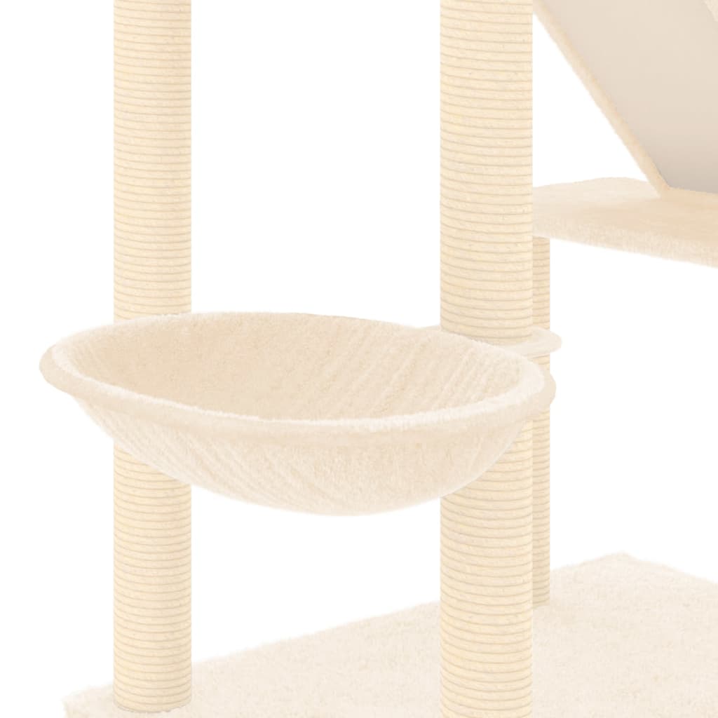 vidaXL Árvore p/ gatos altura ajustável chão ao teto 277-303 cm creme