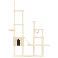 vidaXL Árvore p/ gatos c/ postes arranhadores sisal 279cm cinza-escuro