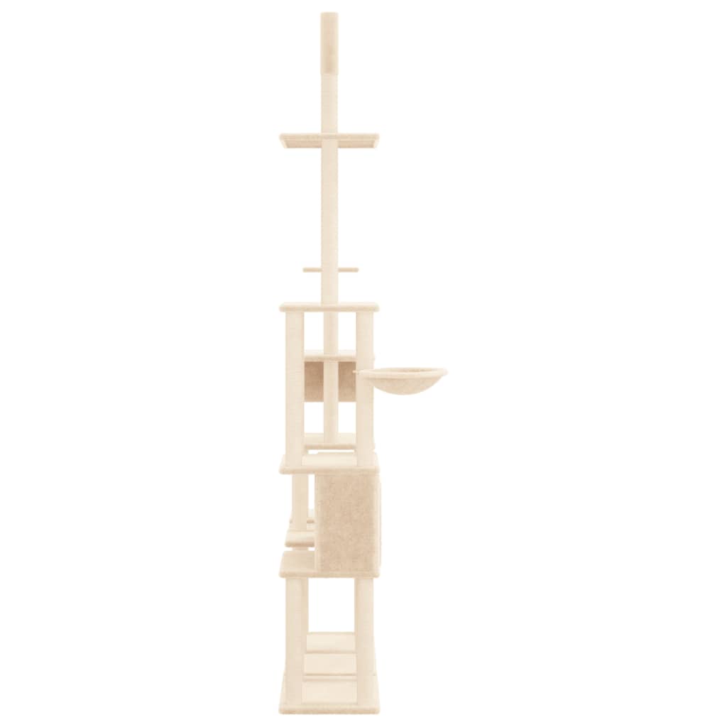 vidaXL Árvore p/ gatos c/ postes arranhadores sisal 279cm cinza-escuro