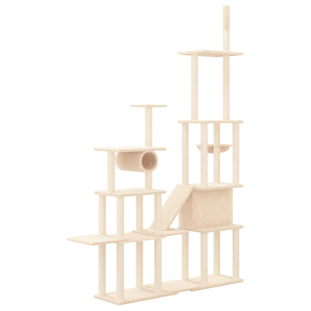 vidaXL Árvore p/ gatos c/ postes arranhadores sisal 279cm cinza-escuro
