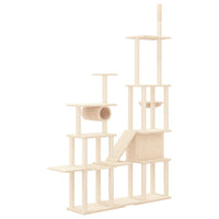vidaXL Árvore p/ gatos c/ postes arranhadores sisal 279cm cinza-escuro