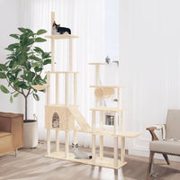 vidaXL Árvore p/ gatos c/ postes arranhadores sisal 279cm cinza-escuro