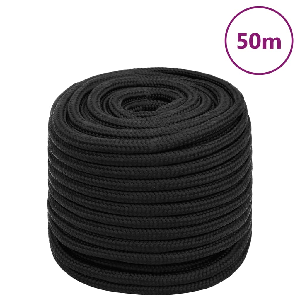 Corda de barco 18 mm 50 m polipropileno preto completo