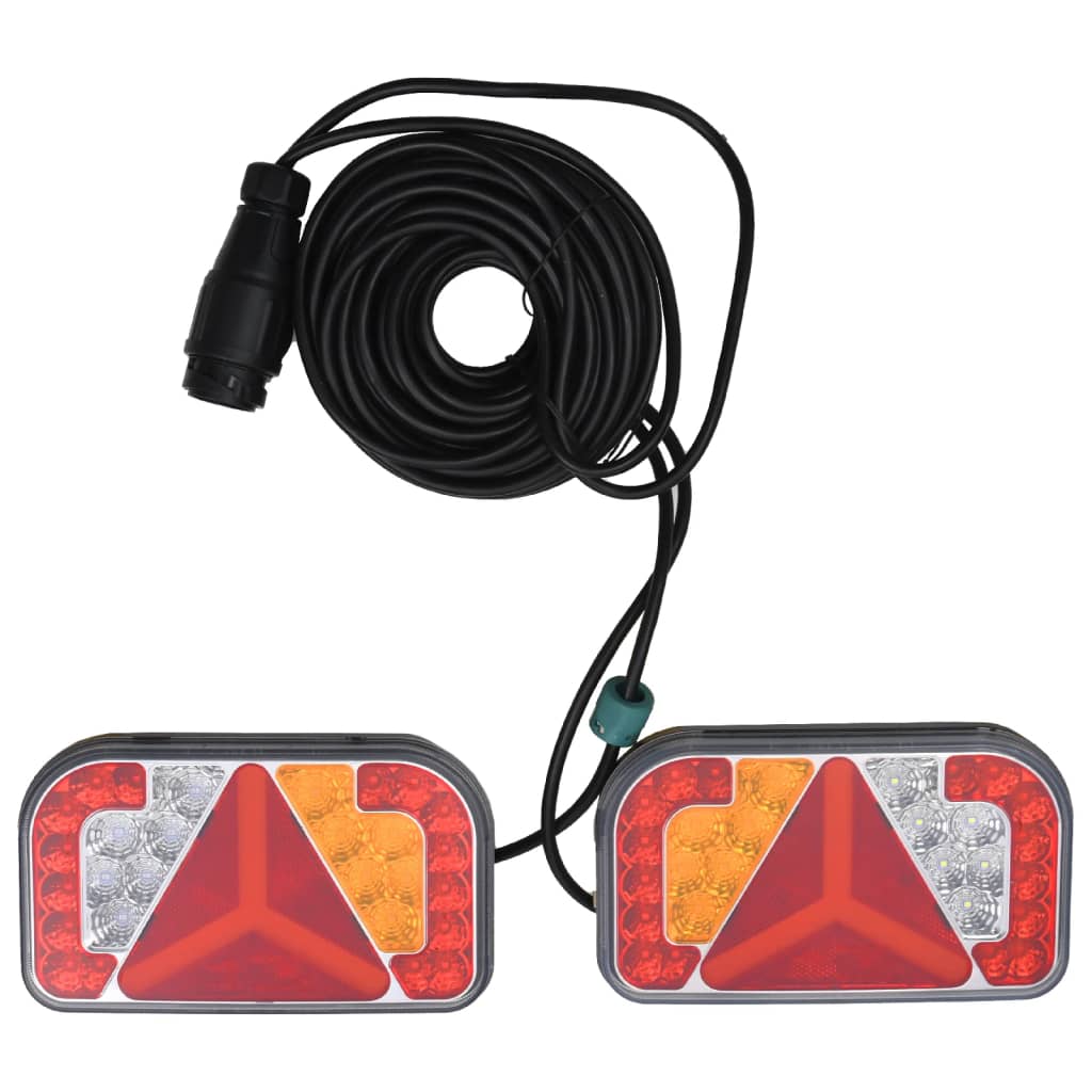 Farolins reboque 2 pcs 24x5x14,5 cm lâmpada LED 12V vermelho