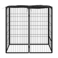 vidaXL Canil com 6 painéis 50x100 cm aço revestido a pó preto