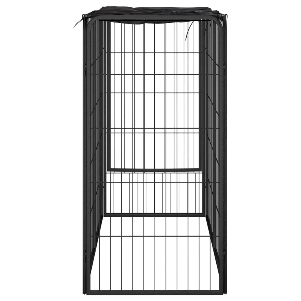 vidaXL Canil com 6 painéis 50x100 cm aço revestido a pó preto