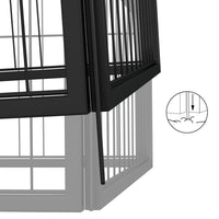 vidaXL Canil com 6 painéis 50x100 cm aço revestido a pó preto