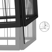 vidaXL Canil com 4 painéis 50x100 cm aço revestido a pó preto