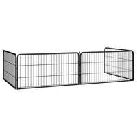 vidaXL Canil com 4 painéis 100x50 cm aço revestido a pó preto