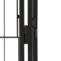 vidaXL Canil com 4 painéis 100x50 cm aço revestido a pó preto