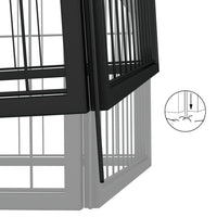vidaXL Canil com 4 painéis 100x50 cm aço revestido a pó preto
