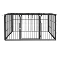 vidaXL Canil com 4 painéis 100x50 cm aço revestido a pó preto