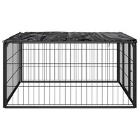 vidaXL Canil com 4 painéis 100x50 cm aço revestido a pó preto